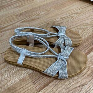 Henry Ferrera Zia Silver Sandals NEW Women’s 7.5